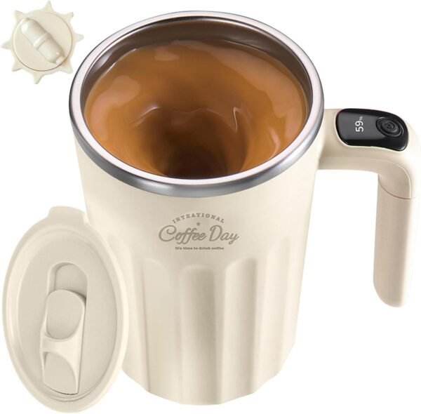 Electric Mixing Mug,Electric Stirring Coffee Mug,Coffee thermos, Coffee Mugs,Suitable for Coffee, Milk, Cocoa and Other Beverages